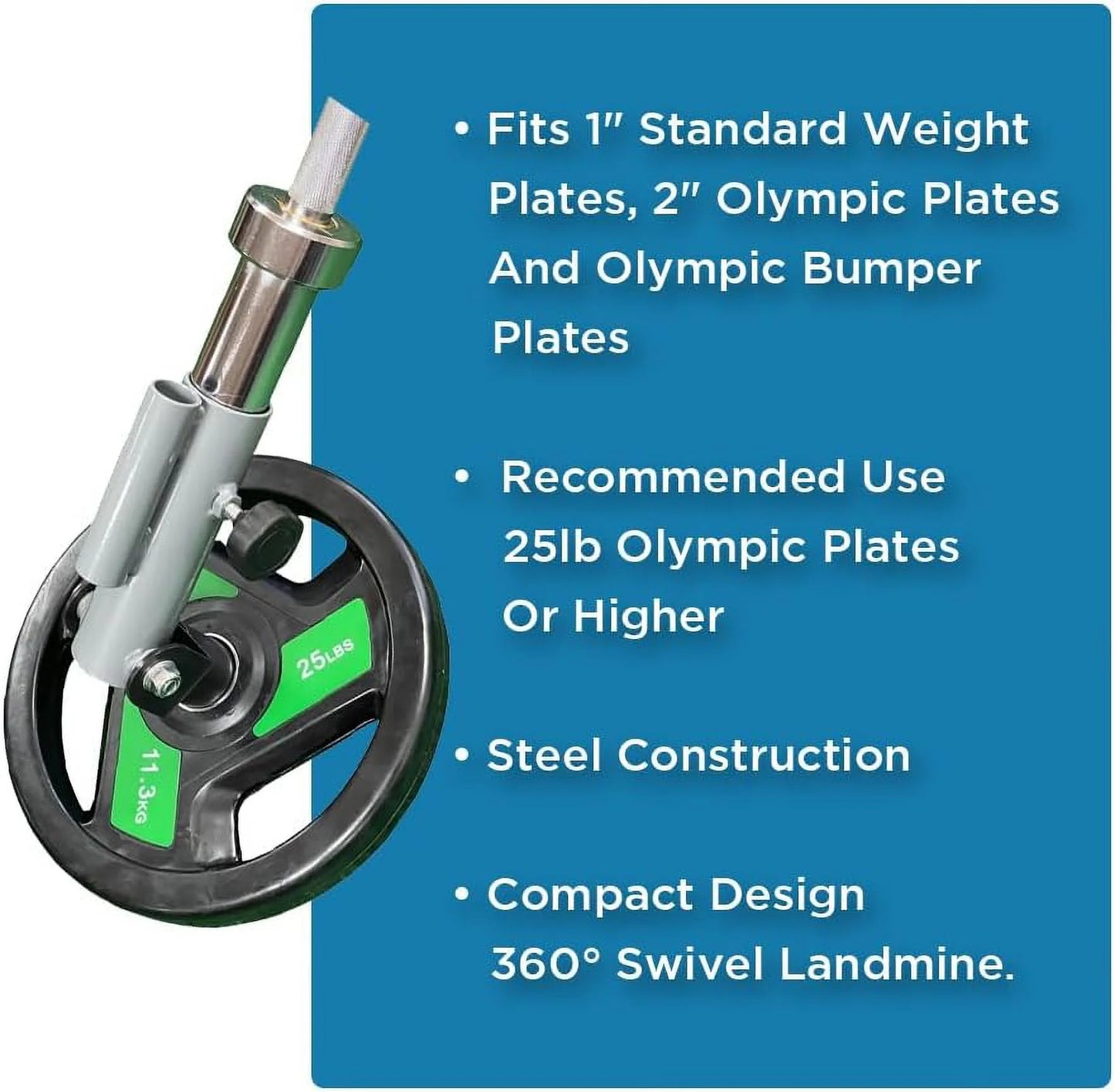 Versatile T Bar Row Attachment: 360° Swivel, Fits 1" Standard and 2" Olympic Bars, Easy Installation for Full-Body Workouts at Home or Gym