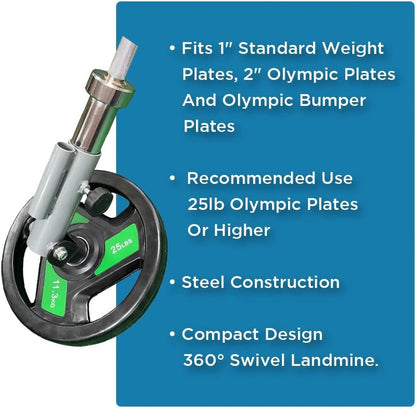 Versatile T Bar Row Attachment: 360° Swivel, Fits 1" Standard and 2" Olympic Bars, Easy Installation for Full-Body Workouts at Home or Gym